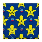 Blue Yellow October 31 Halloween Tile Coaster Front