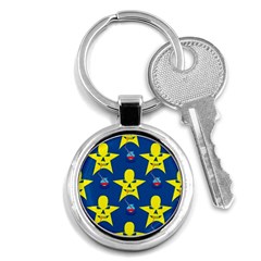 Blue Yellow October 31 Halloween Key Chain (round) by Ndabl3x