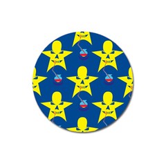 Blue Yellow October 31 Halloween Magnet 3  (round) by Ndabl3x