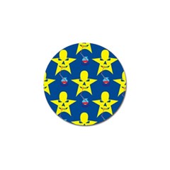 Blue Yellow October 31 Halloween Golf Ball Marker by Ndabl3x