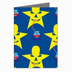 Blue Yellow October 31 Halloween Greeting Cards (pkg Of 8) by Ndabl3x