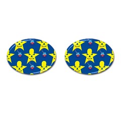 Blue Yellow October 31 Halloween Cufflinks (oval) by Ndabl3x