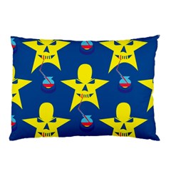 Blue Yellow October 31 Halloween Pillow Case by Ndabl3x