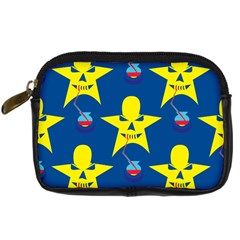 Blue Yellow October 31 Halloween Digital Camera Leather Case by Ndabl3x