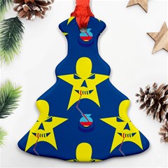 Blue Yellow October 31 Halloween Ornament (christmas Tree)  by Ndabl3x