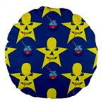 Blue Yellow October 31 Halloween Large 18  Premium Round Cushions Front