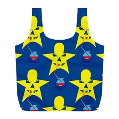 Blue Yellow October 31 Halloween Full Print Recycle Bag (l) by Ndabl3x