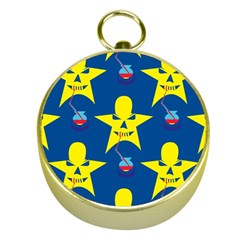 Blue Yellow October 31 Halloween Gold Compasses by Ndabl3x