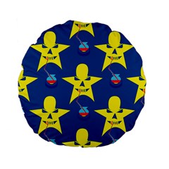 Blue Yellow October 31 Halloween Standard 15  Premium Flano Round Cushions by Ndabl3x