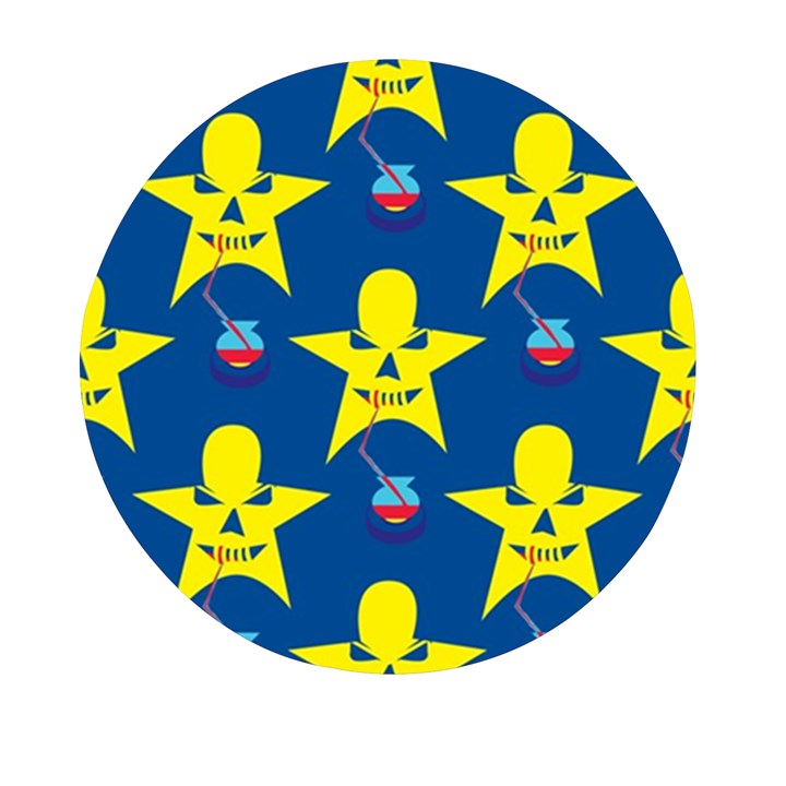 Blue Yellow October 31 Halloween Mini Round Pill Box