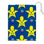 Blue Yellow October 31 Halloween Drawstring Pouch (4XL) Front