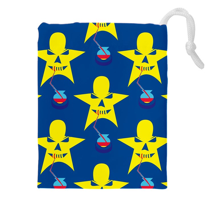 Blue Yellow October 31 Halloween Drawstring Pouch (4XL)