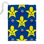 Blue Yellow October 31 Halloween Drawstring Pouch (4XL) Back