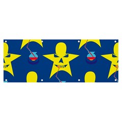 Blue Yellow October 31 Halloween Banner And Sign 8  X 3  by Ndabl3x