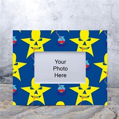 Blue Yellow October 31 Halloween White Tabletop Photo Frame 4 x6  by Ndabl3x