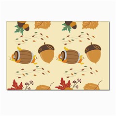 Leaves Foliage Acorns Barrel Postcard 4 x 6  (pkg Of 10) by Ndabl3x