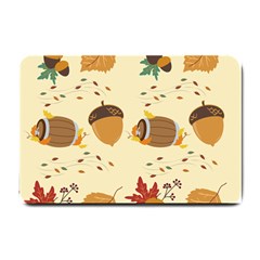 Leaves Foliage Acorns Barrel Small Doormat by Ndabl3x