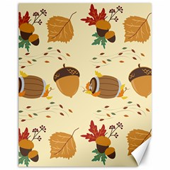 Leaves Foliage Acorns Barrel Canvas 11  X 14  by Ndabl3x