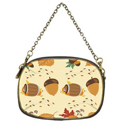 Leaves Foliage Acorns Barrel Chain Purse (two Sides) by Ndabl3x