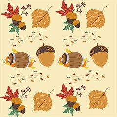 Leaves Foliage Acorns Barrel Play Mat (square) by Ndabl3x