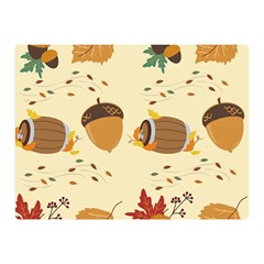 Leaves Foliage Acorns Barrel Two Sides Premium Plush Fleece Blanket (mini) by Ndabl3x