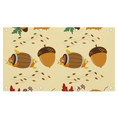 Leaves Foliage Acorns Barrel Banner And Sign 7  X 4  by Ndabl3x