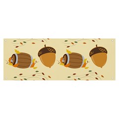 Leaves Foliage Acorns Barrel Banner And Sign 8  X 3  by Ndabl3x