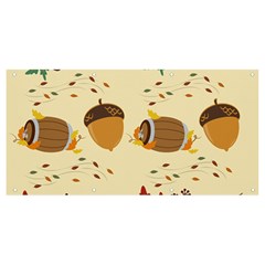 Leaves Foliage Acorns Barrel Banner And Sign 8  X 4  by Ndabl3x