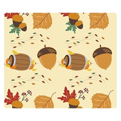 Leaves Foliage Acorns Barrel Premium Plush Fleece Blanket (small) by Ndabl3x