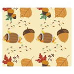 Leaves Foliage Acorns Barrel Premium Plush Fleece Blanket (Small) 50 x40  Blanket Front