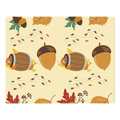 Leaves Foliage Acorns Barrel Premium Plush Fleece Blanket (large) by Ndabl3x