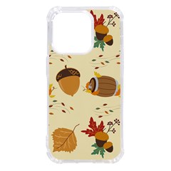 Leaves Foliage Acorns Barrel Iphone 14 Pro Tpu Uv Print Case