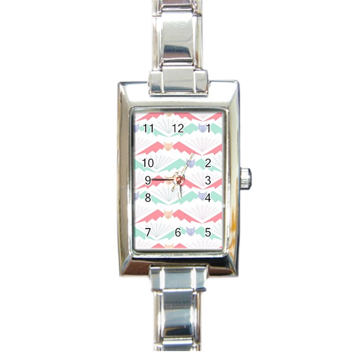 Halloween Pattern Rectangle Italian Charm Watch