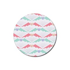 Halloween Pattern Rubber Round Coaster (4 Pack) by Ndabl3x