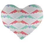 Halloween Pattern Large 19  Premium Heart Shape Cushions Back