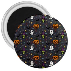 Halloween Bat Pattern 3  Magnets by Ndabl3x