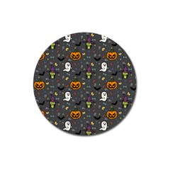 Halloween Bat Pattern Magnet 3  (round) by Ndabl3x