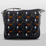 Halloween Bat Pattern Messenger Bag Front