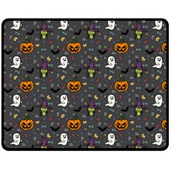 Halloween Bat Pattern Two Sides Fleece Blanket (medium) by Ndabl3x