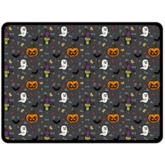 Halloween Bat Pattern Two Sides Fleece Blanket (large) by Ndabl3x