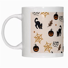 Cat Halloween Pattern White Mug by Ndabl3x