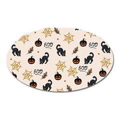 Cat Halloween Pattern Oval Magnet by Ndabl3x