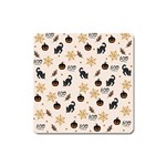 Cat Halloween Pattern Square Magnet Front