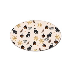 Cat Halloween Pattern Sticker Oval (10 Pack) by Ndabl3x