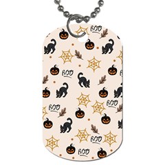 Cat Halloween Pattern Dog Tag (two Sides) by Ndabl3x