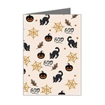 Cat Halloween Pattern Mini Greeting Card Left