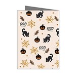 Cat Halloween Pattern Mini Greeting Card Right