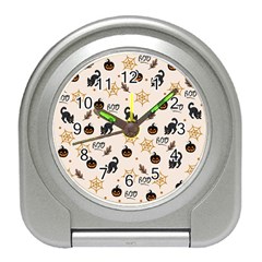 Cat Halloween Pattern Travel Alarm Clock by Ndabl3x