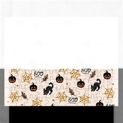 Cat Halloween Pattern Rectangular Jigsaw Puzzl by Ndabl3x