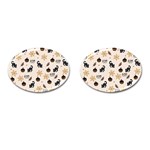 Cat Halloween Pattern Cufflinks (Oval) Front(Pair)